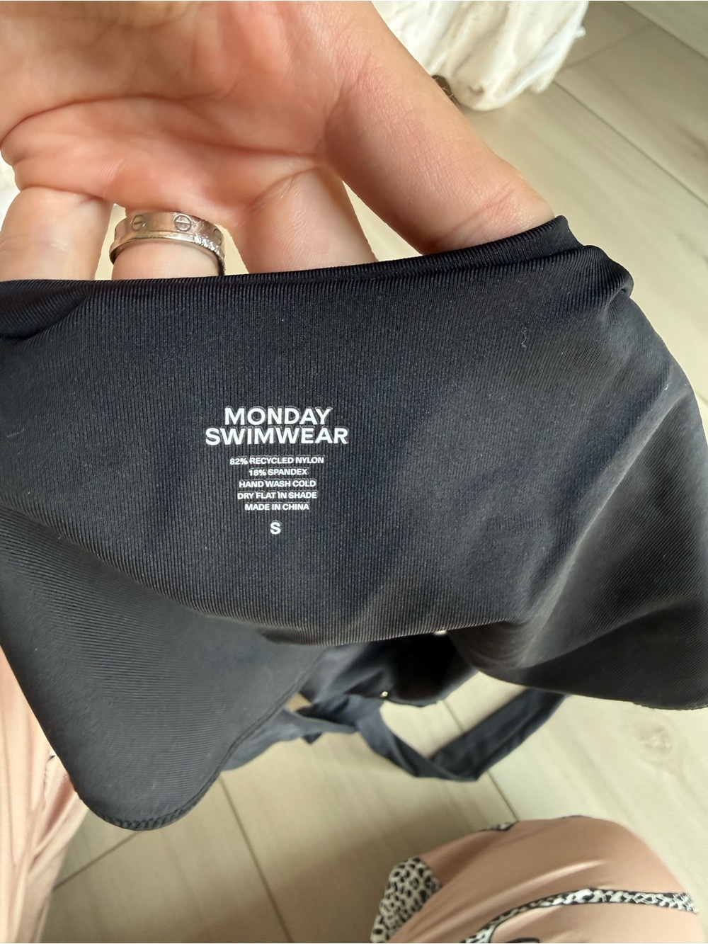 Monday Swim Montego Deep V Halter One-Piece Swimsuit with Ring Accent - Black - Picture 7 of 8